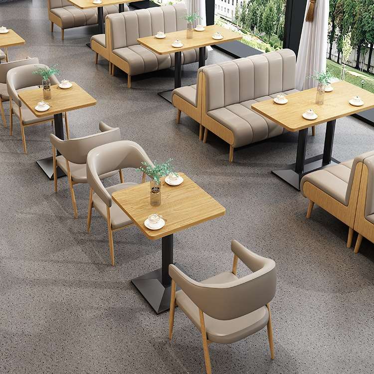 卡座沙发餐桌商用奶茶店咖啡厅西餐厅甜品冷饮休息区实木桌椅组合