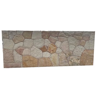 天然柏坡黄石墙黄锈中国黑碎拼不规则冰裂纹干垒铺路庭院造景观墙