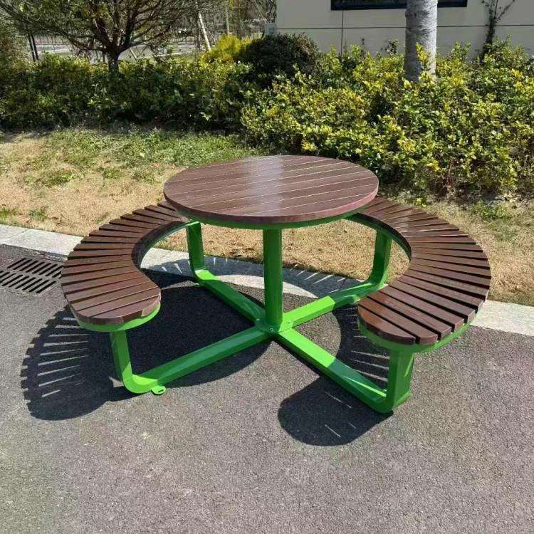 户外连体桌椅别墅庭院花园休闲茶桌凳公园景区露台休息餐桌椅厂家