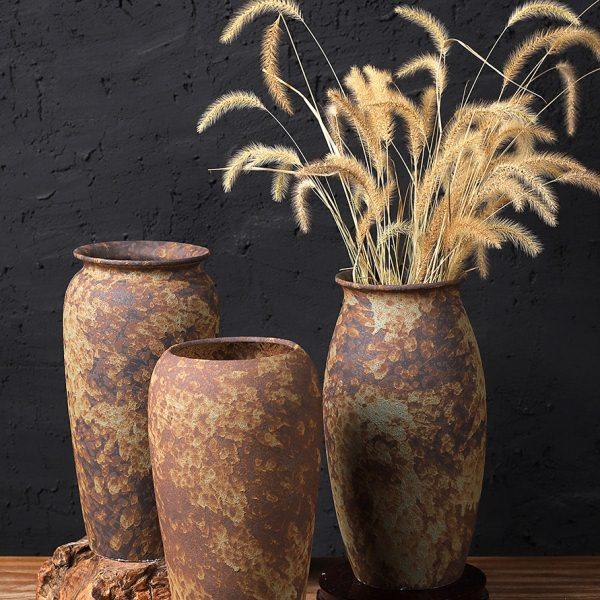 花瓶摆件客厅插花复古大肚陶罐石榴果插花瓶陶瓷摆件做旧水培器皿,家居饰品,花瓶,淘宝优惠券,粉丝福利购,淘宝优惠卷