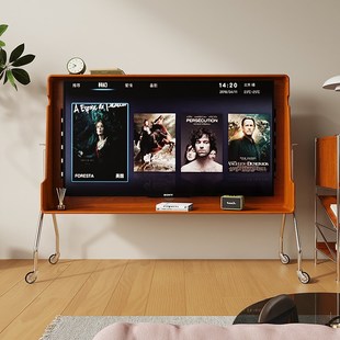 实木可移动电视柜复古小户型家用卧室电视机支架中古风客厅电视架