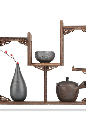 创意紫砂壶摆设中式禅意小展架玄关电视柜酒柜家居客厅装饰品摆件