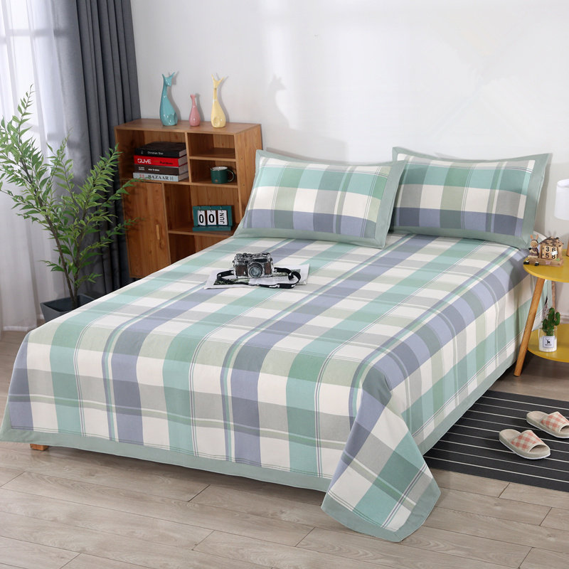 粗纹老粗布床单 加厚纯棉老土布双人床上用品三件套 不打滑不起球