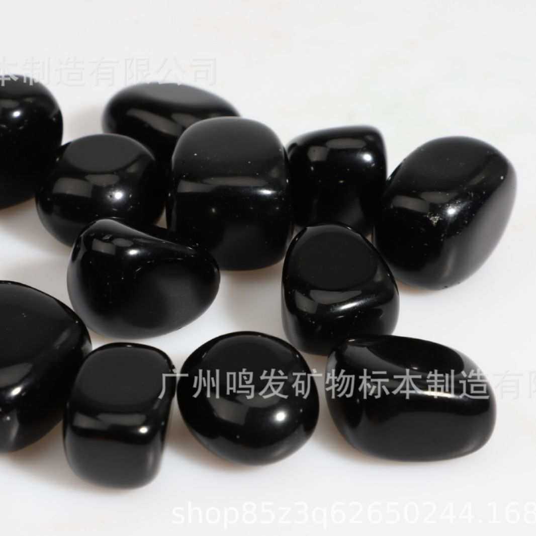 厂家 天然黑曜石水晶原石大颗粒碎石鱼缸造景黑曜矿石摆件