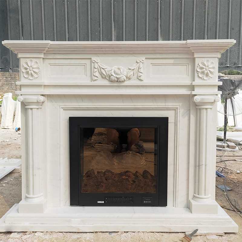 大理石壁炉架天然石材壁炉欧式石雕装饰柜简约美式摆件厂家直销