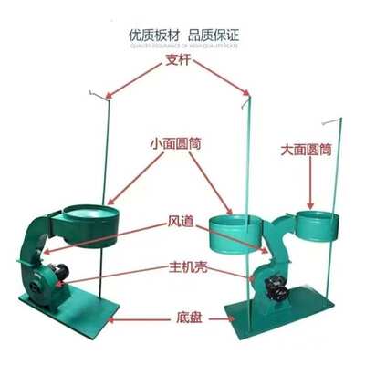 科达陶瓷机械双桶布袋除尘器含除尘滤布袋和脚轮六吸尘口大吸尘机