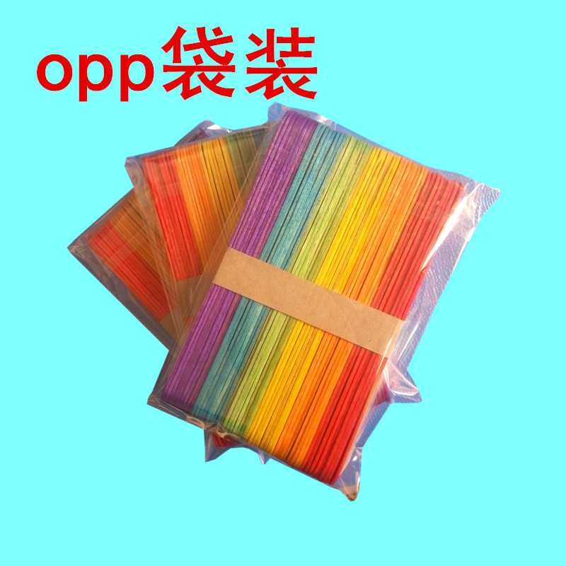 opp袋装彩色雪糕棒150*18*1.6mm压舌板冰糕棍 五千支装一箱
