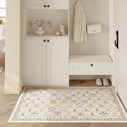 法式沫汐入户门皮革地垫大门防水防油地毯玄关复古门垫防滑脚垫子