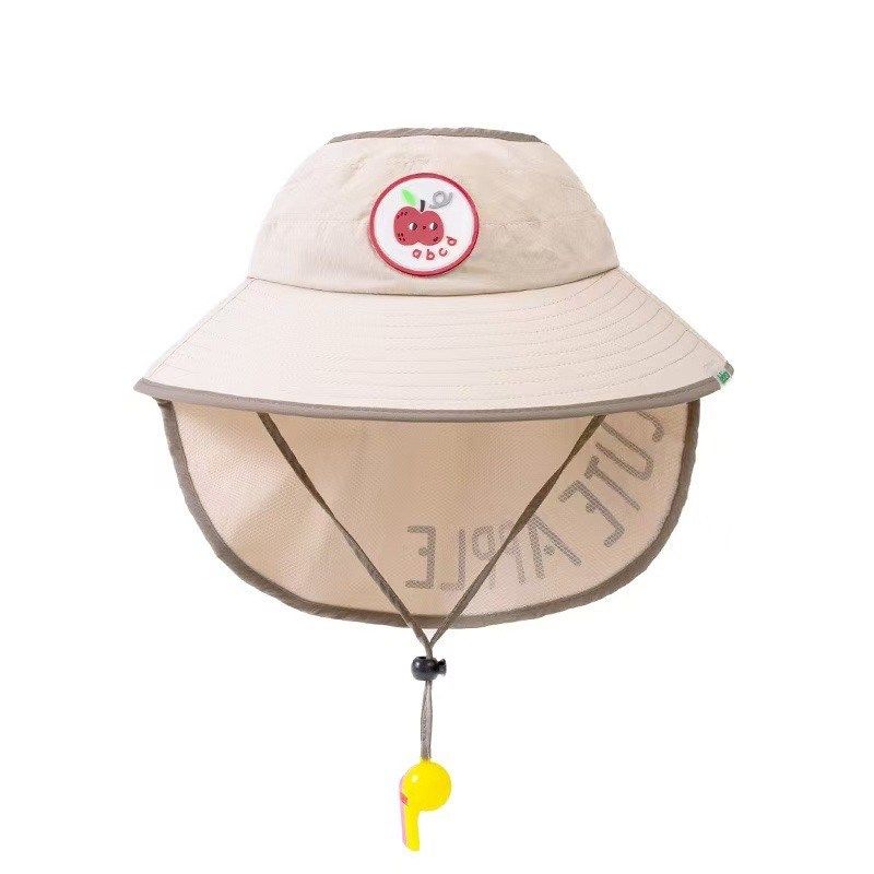 儿童防晒帽全包围大帽檐轻便不闷户外帽子男孩护脖子空顶遮阳帽女