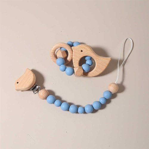 婴儿安抚奶嘴防掉链玩具套装宝宝磨牙礼物奶嘴链牙胶链防丢绳