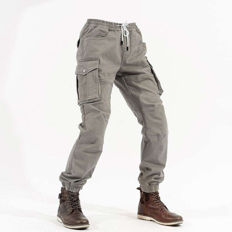 摩托车骑行裤男女秋冬季防风加绒工装裤防摔赛车裤复古束脚裤四季