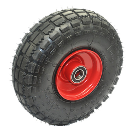 10寸真空充气轮4.10/3.50-4加厚橡胶拖带轮高快速手推车老虎车轮
