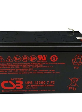 CSB蓄电池UPS12360 12V360W UPS电源配套 EPS直流屏 通讯系统