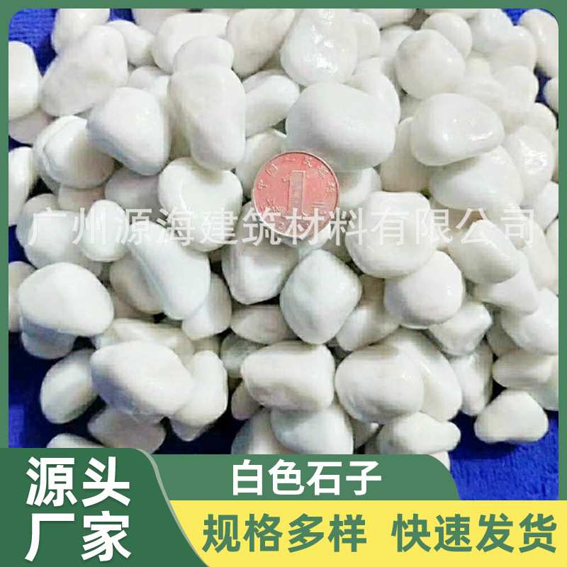 桂林小白石子加工定制 多肉铺面白色石头花盆庭院小路装饰白色石