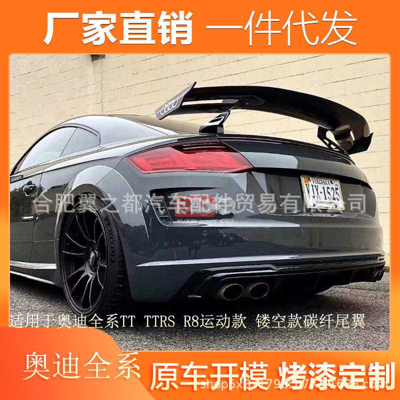 适用奥迪R8 TT TTRS MK2 MK3 A3 S3 A4 S4 S5 A5改装真碳纤维尾翼