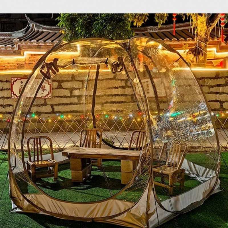 网红星空帐篷透明pvc室外露营阳光棚网红泡泡屋聚餐庭院烧烤防风