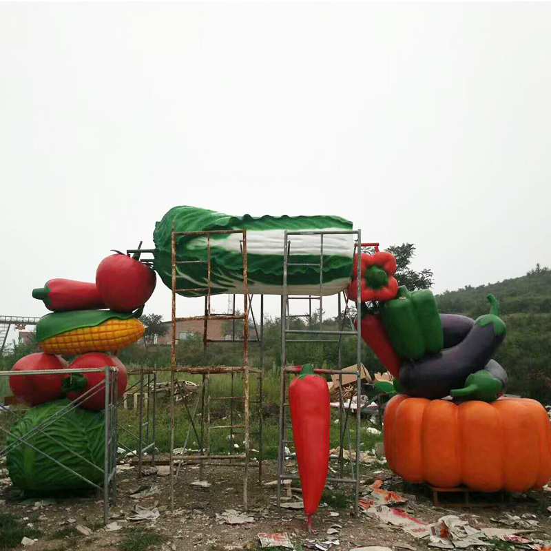 大型玻璃钢门头雕塑建筑物游乐场乐园果蔬门头城堡大门厂家
