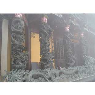 家祠石雕龙柱子厂家 广场汉白玉龙柱雕塑价格 景观石刻云柱图片