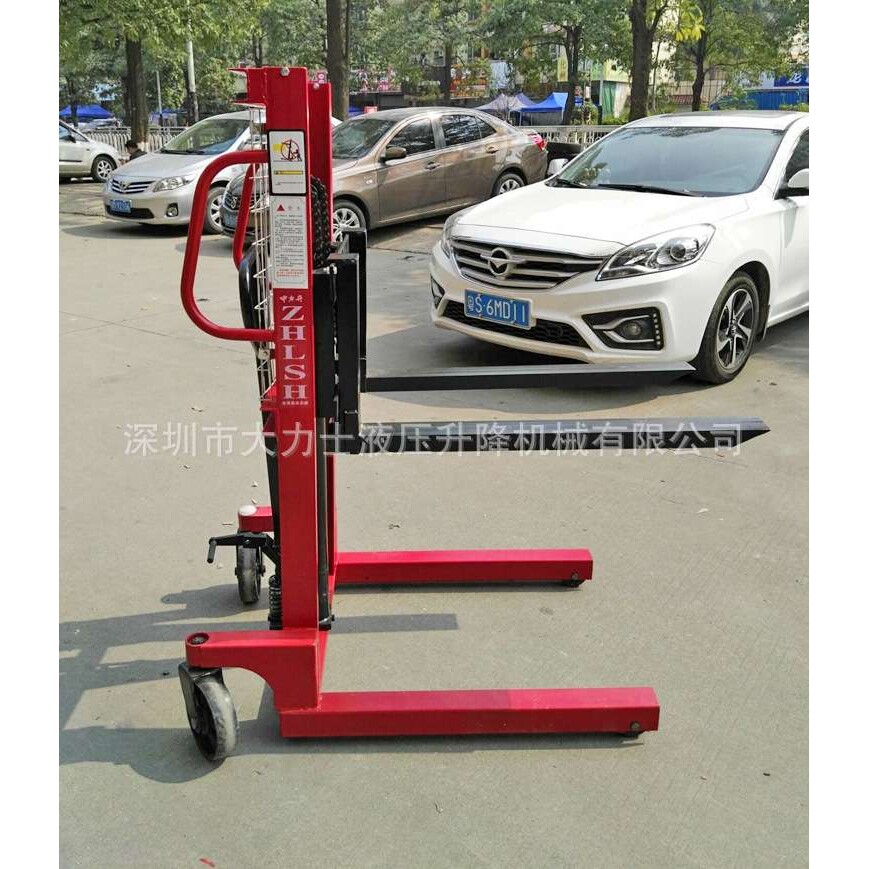 脚踩堆高车 简易式医升高车 升降装卸车 500kg 手动堆高叉车