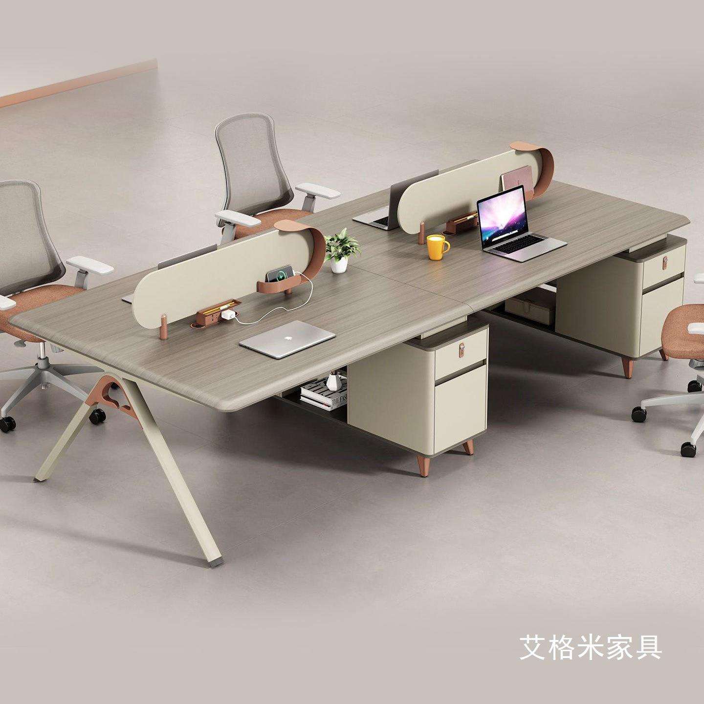 办公桌员工位四人屏风卡座46多人公司办公室桌子职员办公桌椅组合