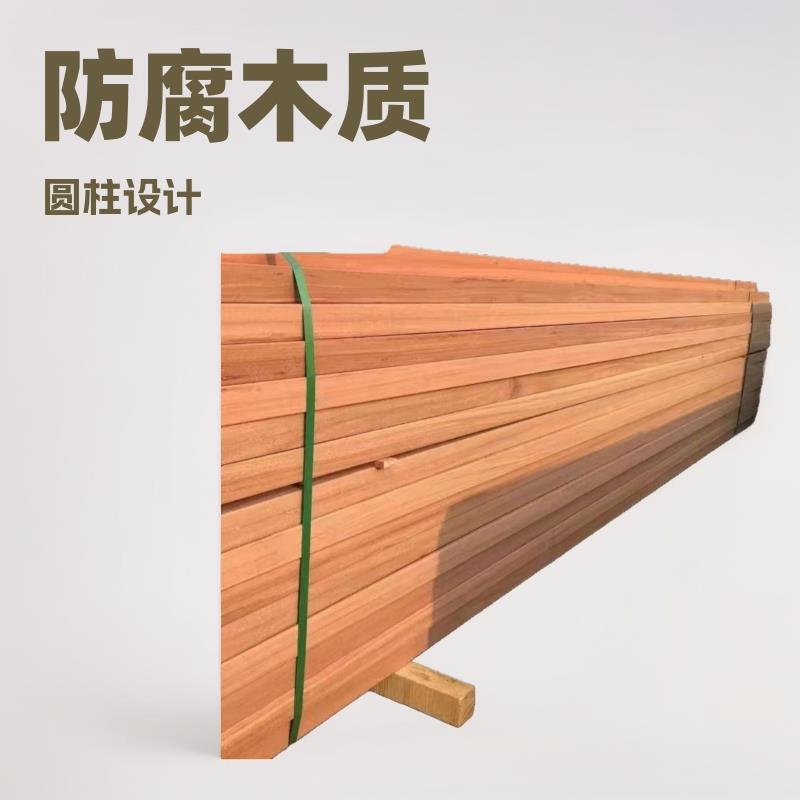 柳桉木防腐木圆柱古建硬木木栈道实木木板庭院用户外地板原木