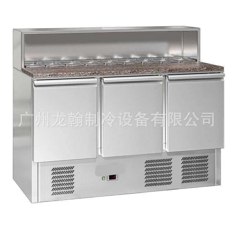 欧款不锈钢沙拉披萨台撒料三文治沙拉柜冷柜 风冷冷藏工作台冰柜