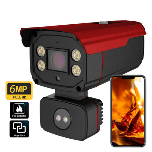 6MP Security Surveillance Camera IR AI Fire Flame Detection