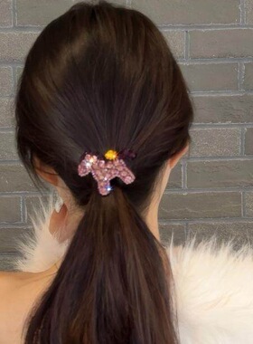 【下单立减50】新年马上有钱轻奢满钻小马发夹高级感侧边夹个性WB