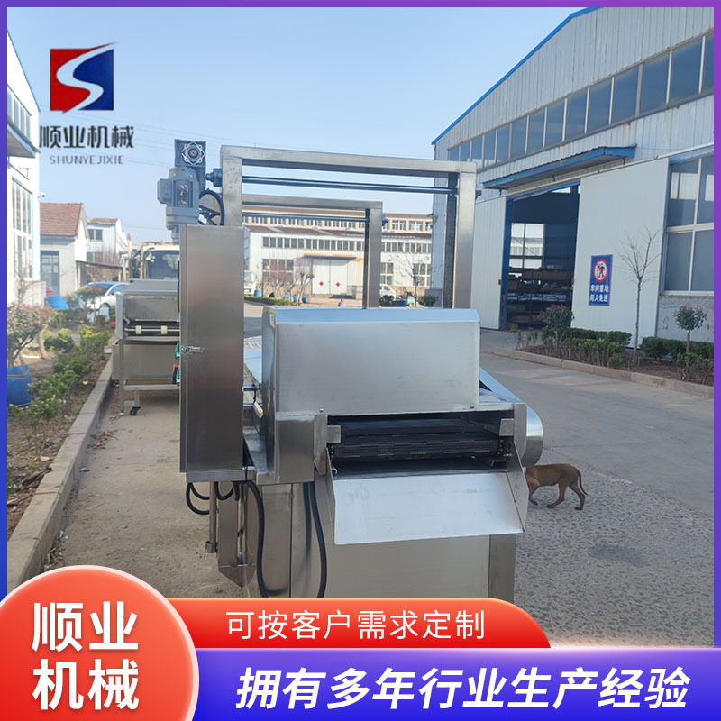 鲜豆腐串油炸机 炸鱼豆腐豆腐串油炸机流水线 鱼类油炸设备商用