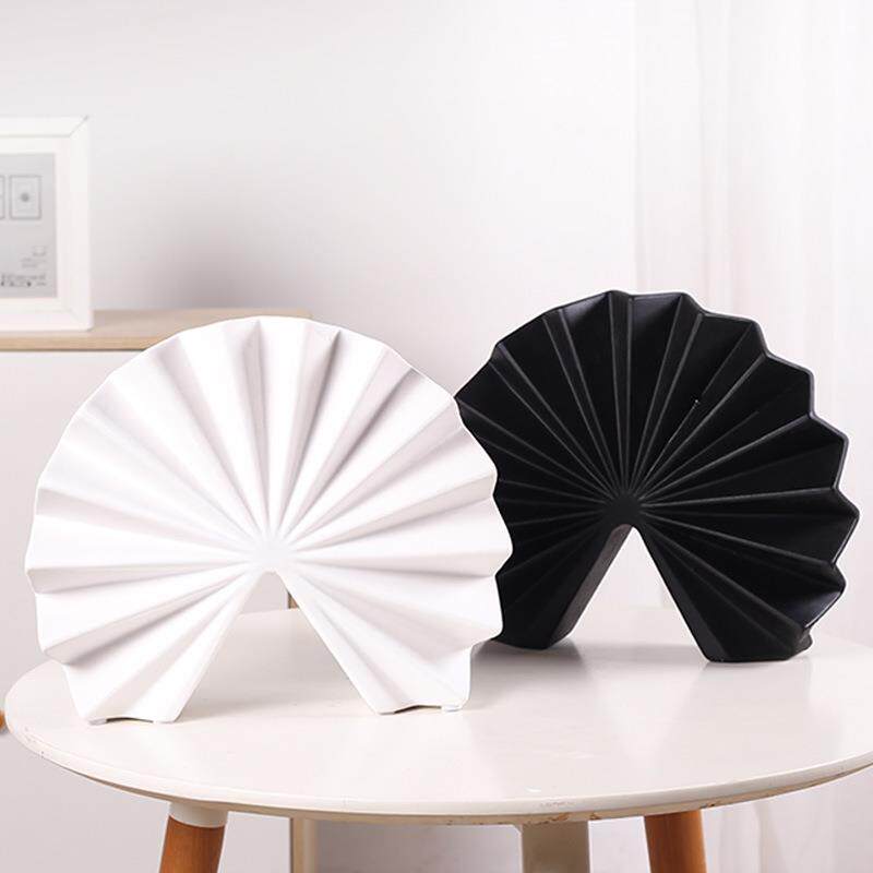 新中式创意陶瓷扇子摆件家居客厅装饰中国风开合扇工艺品装饰瓷器