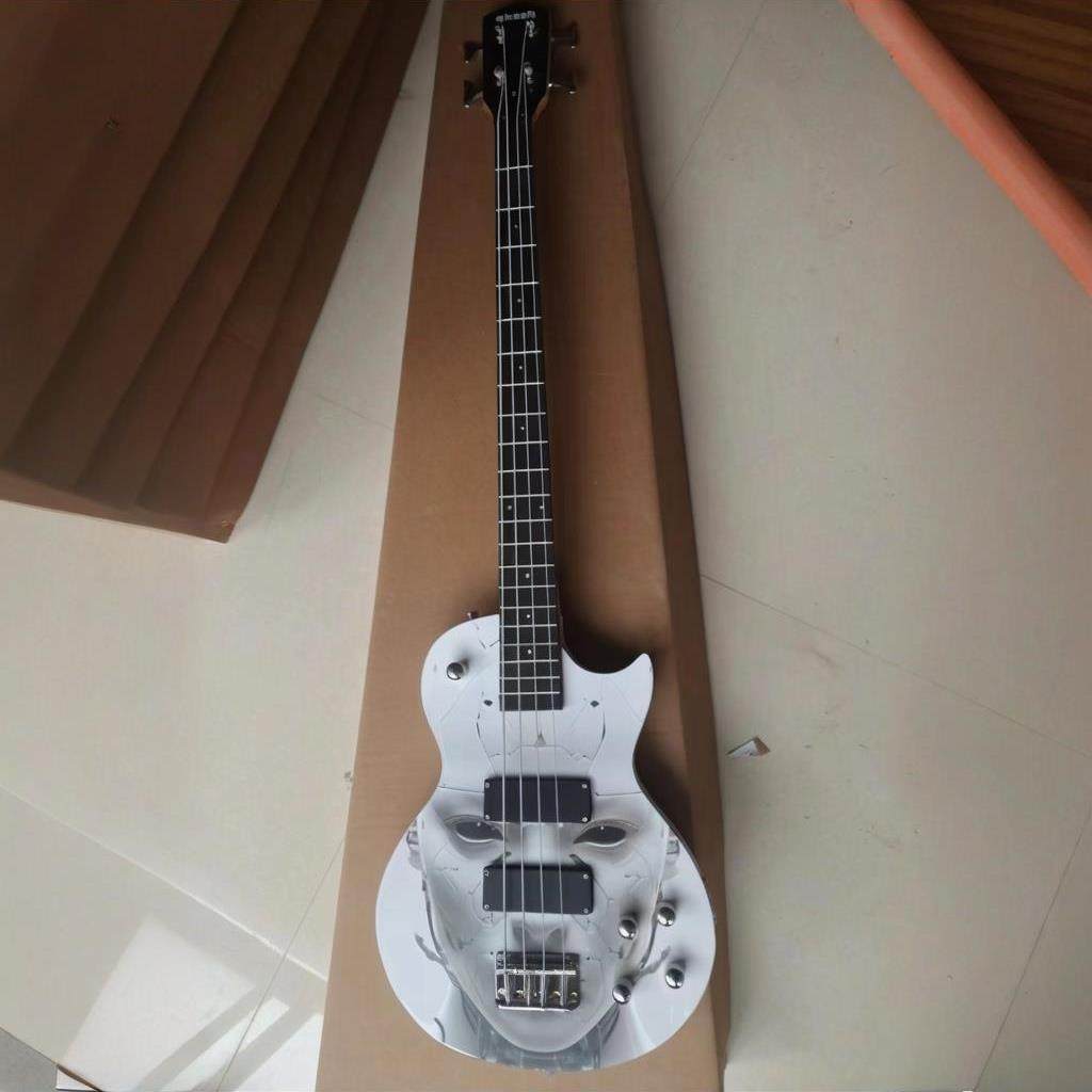 Lp型电贝司贴纸全封闭弦钮扬木琴体科技木指板白品线22品摇滚乐器