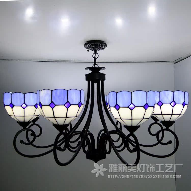 厂家蒂凡尼铁艺灯具地中海简约浪漫吊灯客厅卧室餐厅多头吊灯
