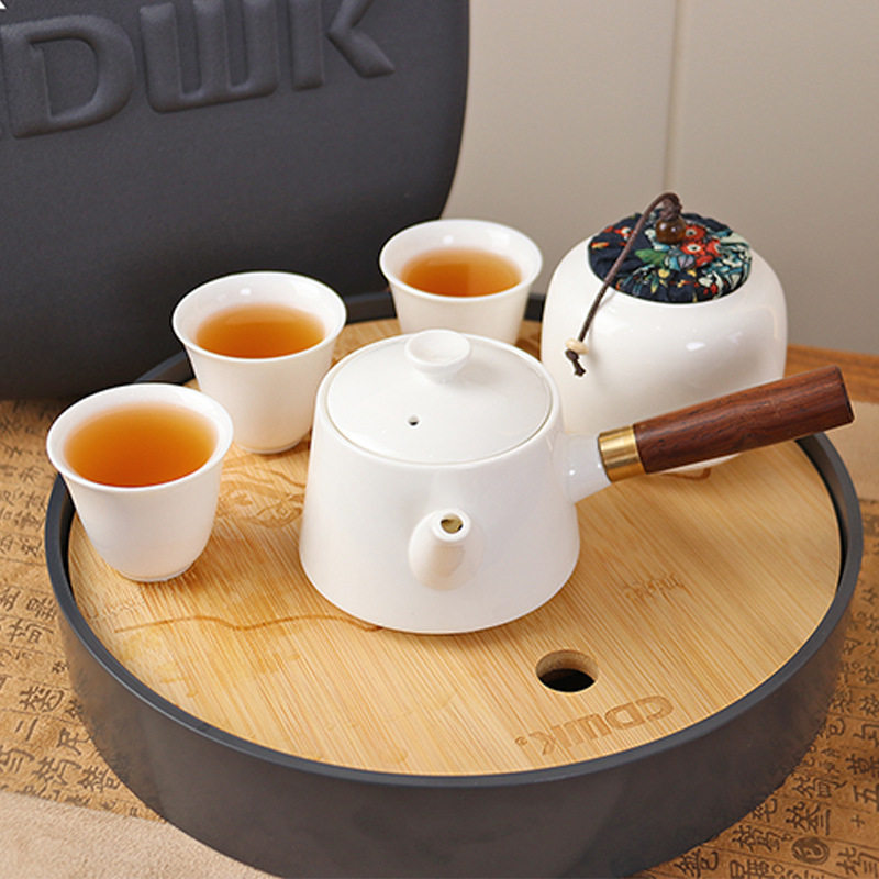 创点旅行茶具套装便携式防烫过滤茶具陶瓷杯商用轻奢泡茶壶茶具