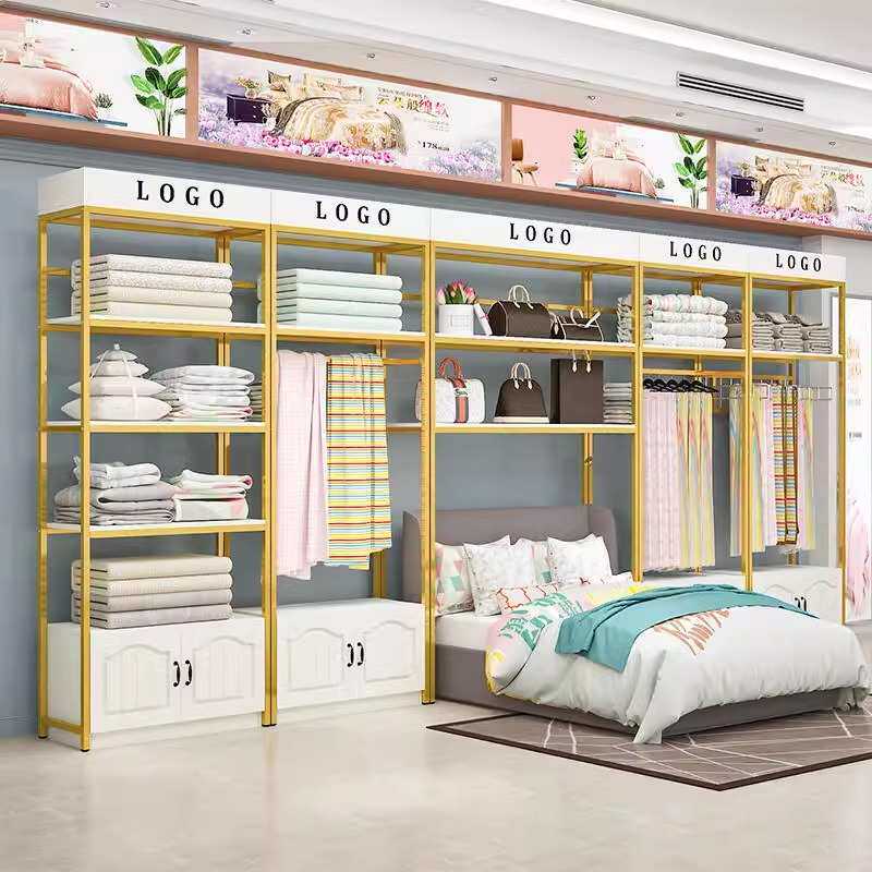 家纺店货架展示架四件套陈列柜被芯枕芯布料展柜床上用品货柜