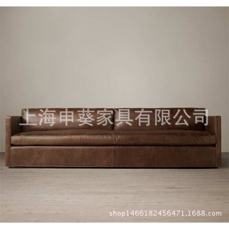 美式真皮沙发 多人自由123组合沙发躺椅美式复古皮艺沙发制作