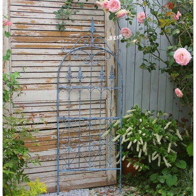 Garden fence, railing, ground insert climbing trellis, clema