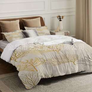 TEMU源头工厂亚马逊外贸跨境数码印花家纺三件套数被套