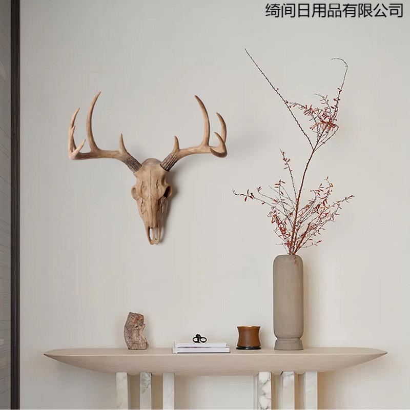 简约美式鹿头复古壁挂墙面装饰家居客厅挂件酒吧咖啡厅墙面装饰品