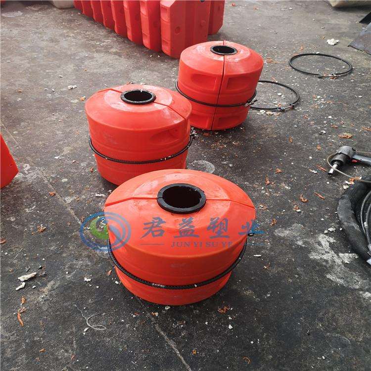 杭州海上用抽沙管DN400管道浮筒，水上托浮250mm管道用塑料浮体