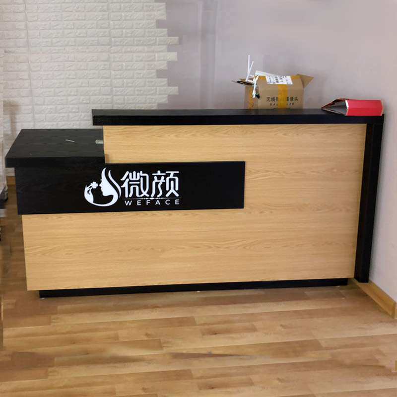 简约复古收银台柜台服装店奶茶甜品店吧台接待台餐饮店面馆转角