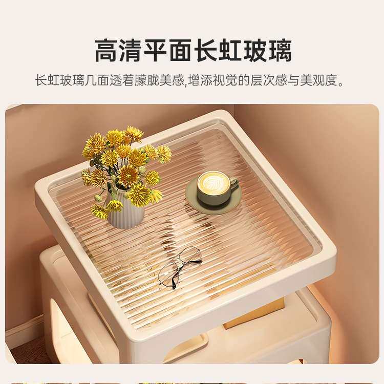 沙发边几现代简约客厅实木小茶几桌子创意卧室奶油风床头柜置物架