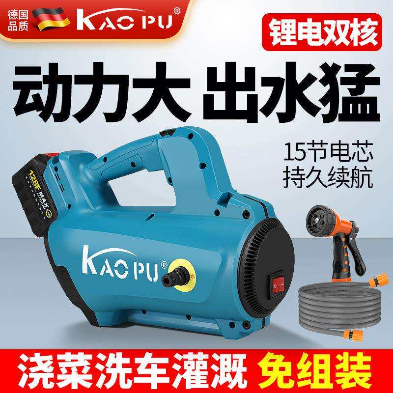 便携式洗车机锂电双核抽水机农田农用灌溉浇菜家用户外高压水泵