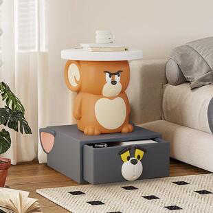 猫和老鼠卧室床头柜小茶几儿童房床边柜子沙发边几柜简约现代风