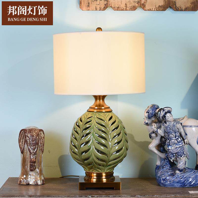 美式卧室床头陶瓷台灯欧式现代简约温馨创意客厅书房家用灯具