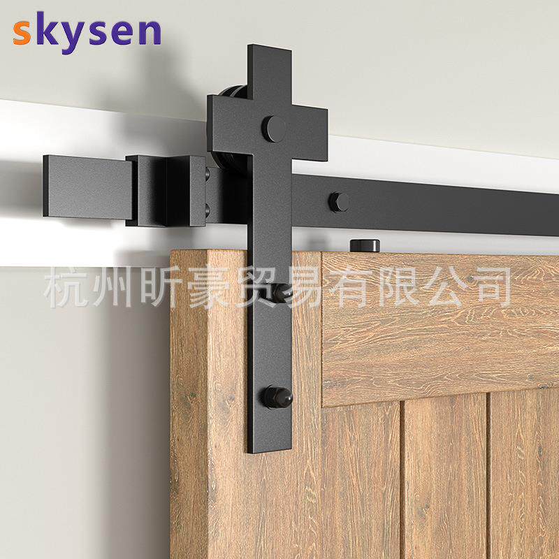 美式谷仓门吊轨轨道吊轮推拉门移门五金导轨轨道全套跨境