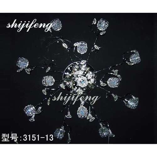 ceiling lamp枝型田园咖啡厅服装店灯餐厅客厅卧室铁艺水晶吸顶灯