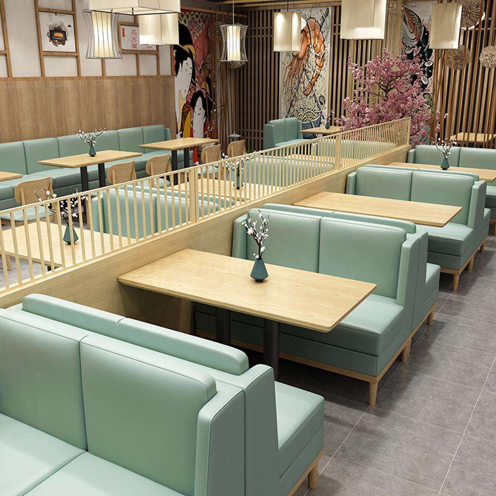 休闲简约奶茶店桌椅卡座组合料理餐厅餐吧水吧清吧靠墙卡座沙发