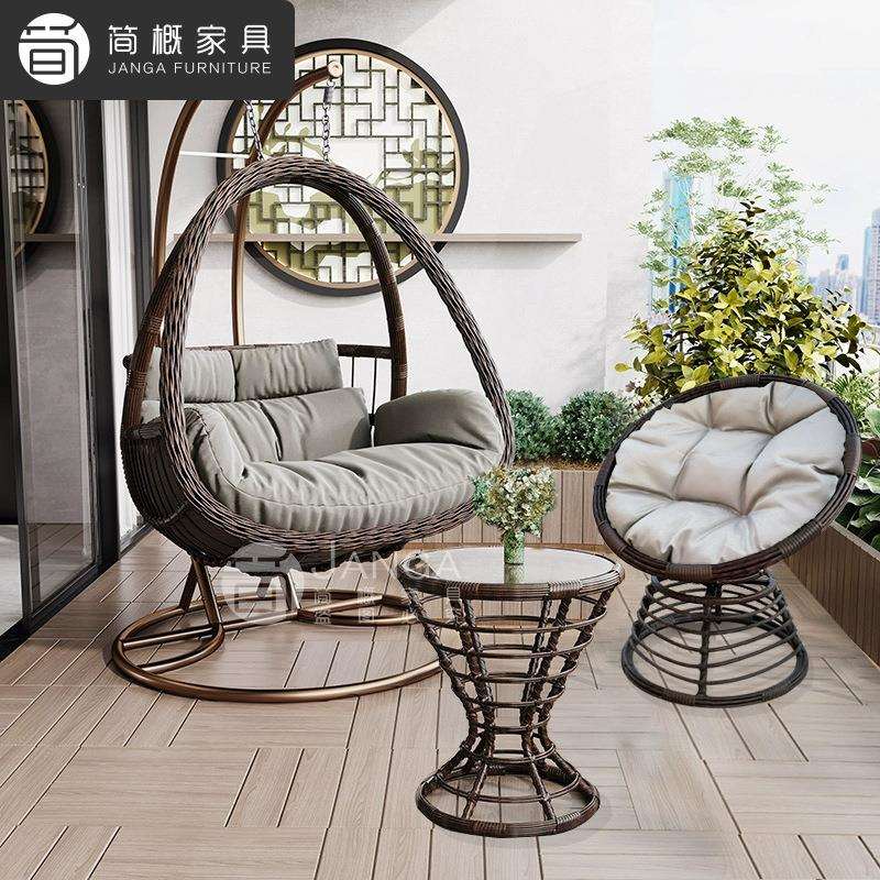 户外别墅庭院吊篮秋千防雨防晒藤编摇椅家具网红鸟巢休闲吊椅秋千