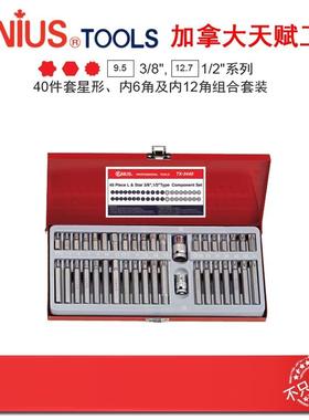 Genius天赋40件套星形内6角内12角螺丝批头组合套装TX-3440