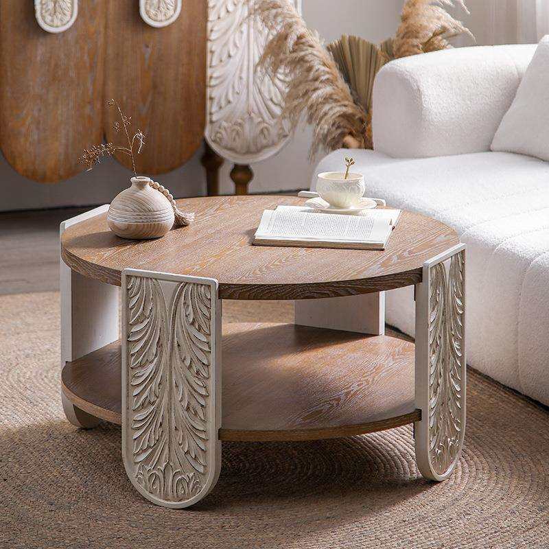 复古风小户型客厅茶几公司大厅洽谈桌个性创意实木茶桌阳台圆边几,模玩/动漫/周边/娃圈三坑/桌游,模型制作工具/辅料耗材,淘宝优惠券,粉丝福利购,淘宝优惠卷